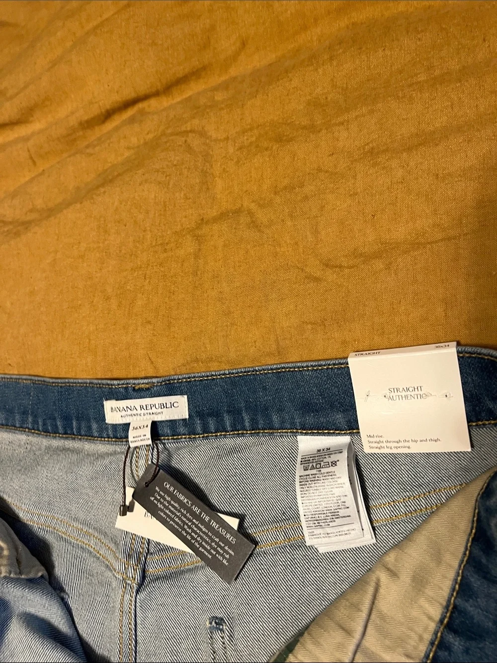 Banana Republic Men’s Authentic Straight Jeans in Light Blue Denim